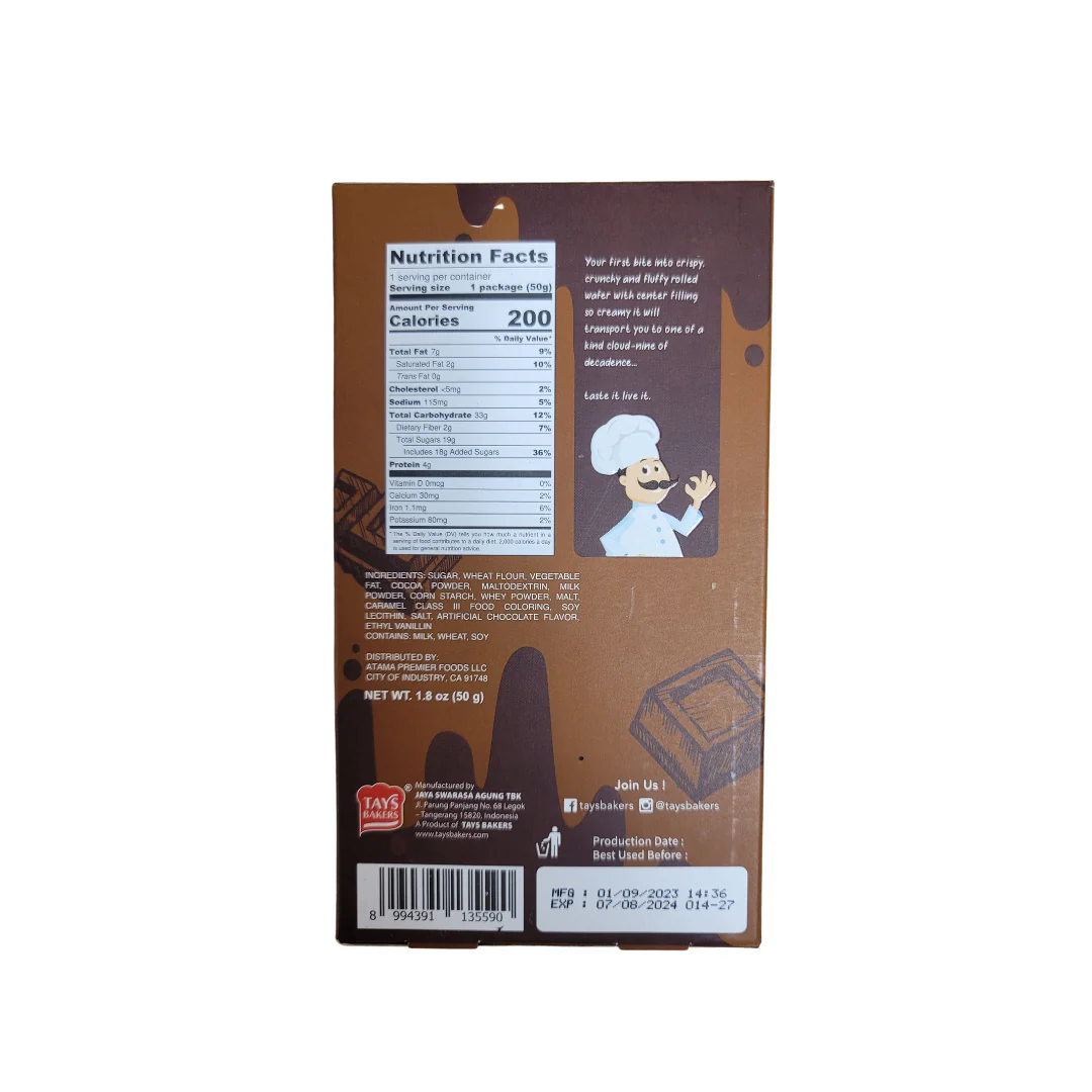 Wasuka Wafer Roll Chocolate Flavor 1.8 Oz (50 g) - Image 2