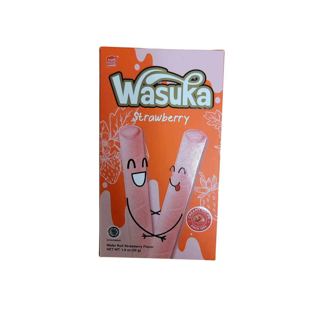 Wasuka Wafer Roll Strawberry Flavor 1.8 Oz (50 g)