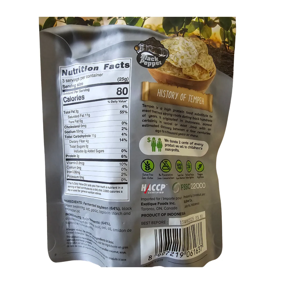 WOH Tempeh Chips Blackpepper 70 g (2.5 Oz) - Image 2