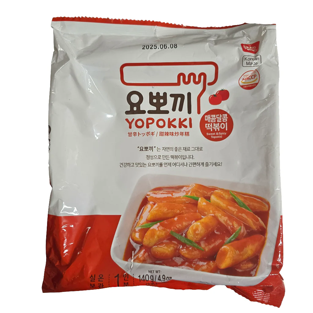 Yopokki Sweet & Spicy Topokki Instant Korean Rice Cakes 140 g (4.9 Oz)