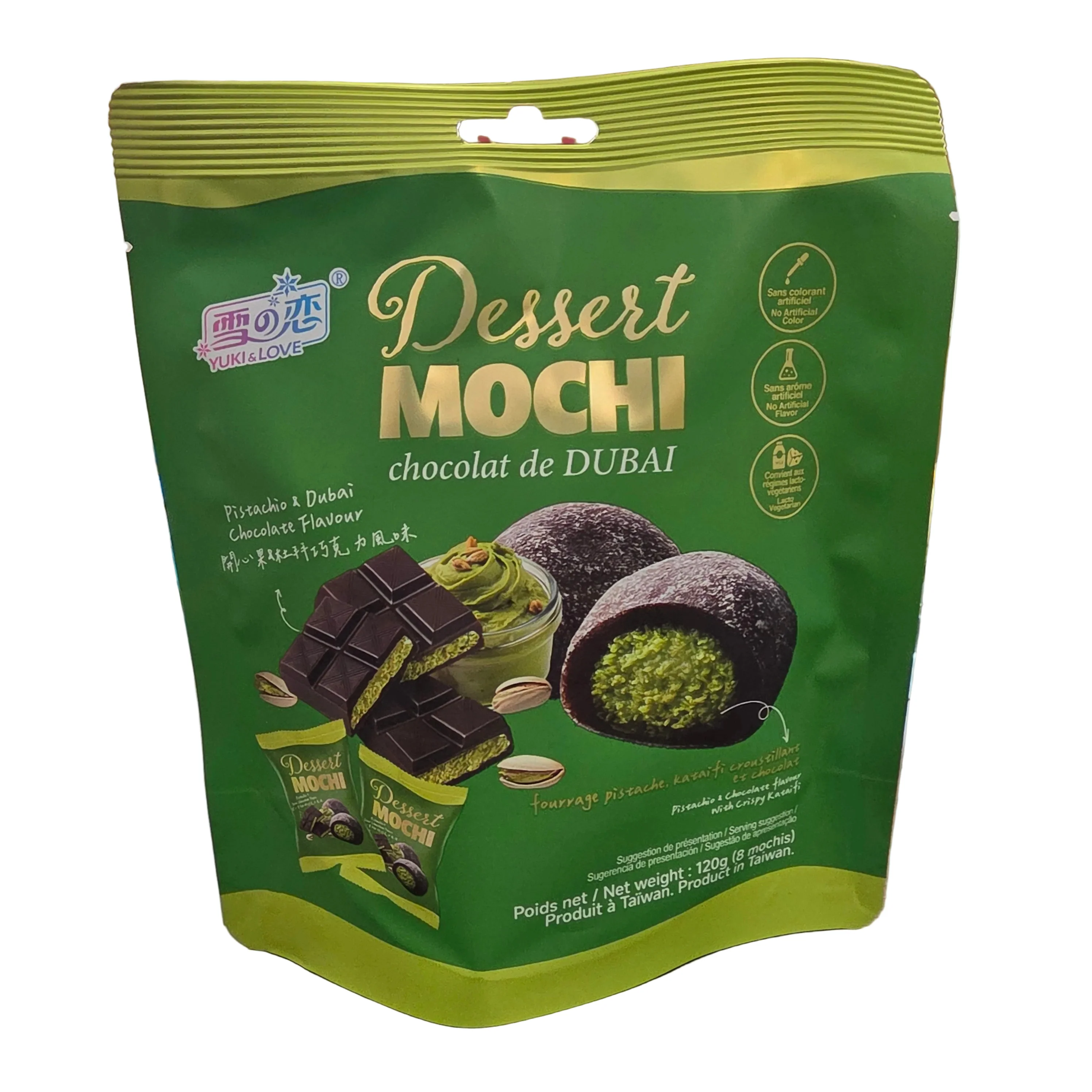 Yuki Love Mochi Pistachio Chocolat De Dubai 120 g (4.3 Oz)