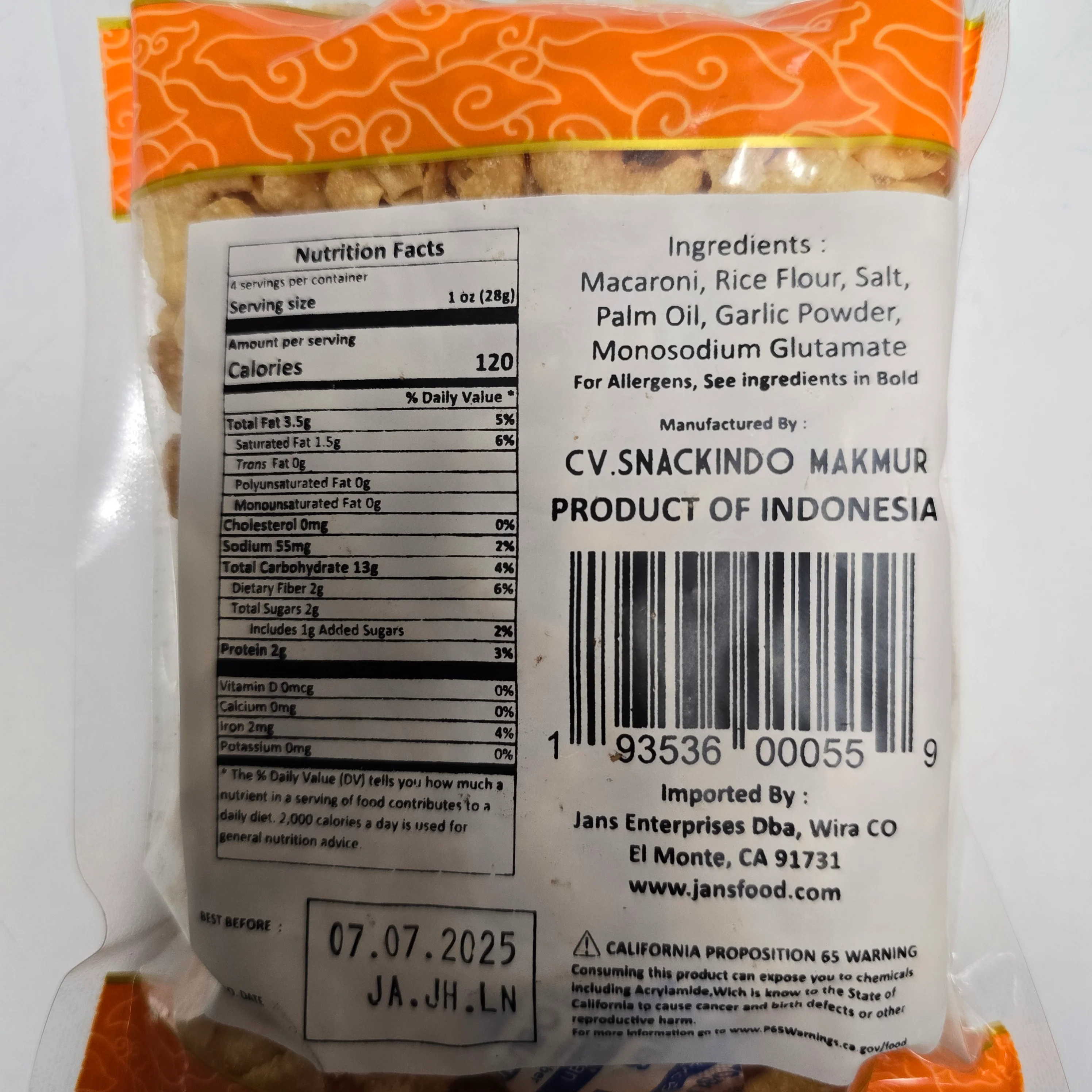 Zona Keripik Makaroni Asin Gurih 4.23 Oz (120 g) - Image 2