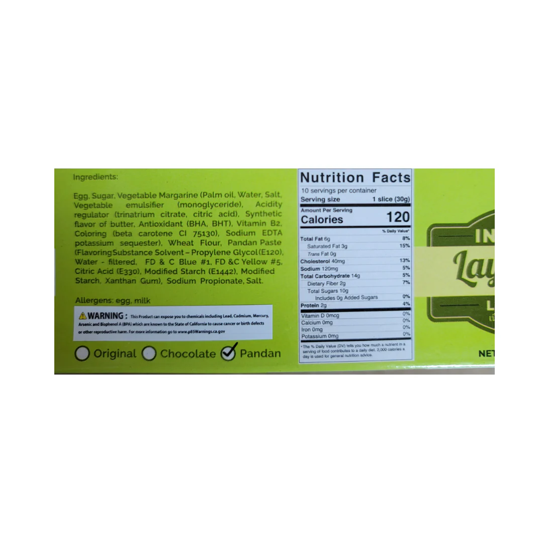 Zona Layer Cake Pandan 10.58oz - Image 3